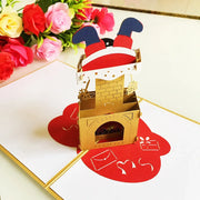 3D Pop UP Santa Cards Marry Christmas Greeting Cards Party Invitations Gifts New Year Greeting Card Anniversary Gifts Postcard