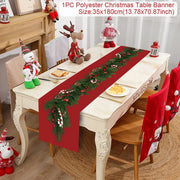 Christmas Table Runner Cloth Merry Christmas Table Decor for Home 2024 Tablecloth Xmas Ornament Navidad Natal New Year Gift 2025