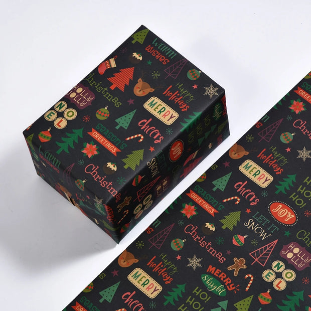 Christmas Gift Wrapping Paper Flower Bouquet Packing Kraft Paper DIY Crafts Paper Christmas New Year Party Packaging Decoration