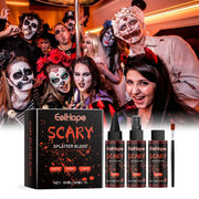 Halloween Fake Blood Makeup Kit Blood Drop Vampire Zombie Cosplay Washable Mock Blood Fake Blood Spray For Party Horror Red Tool