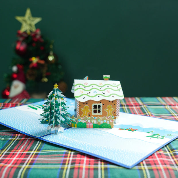 Merry Christmas Cards Christmas Tree Winter Gift Pop-Up Cards Christmas Decoration  Stickers Laser Cut New Year Greeting Cards