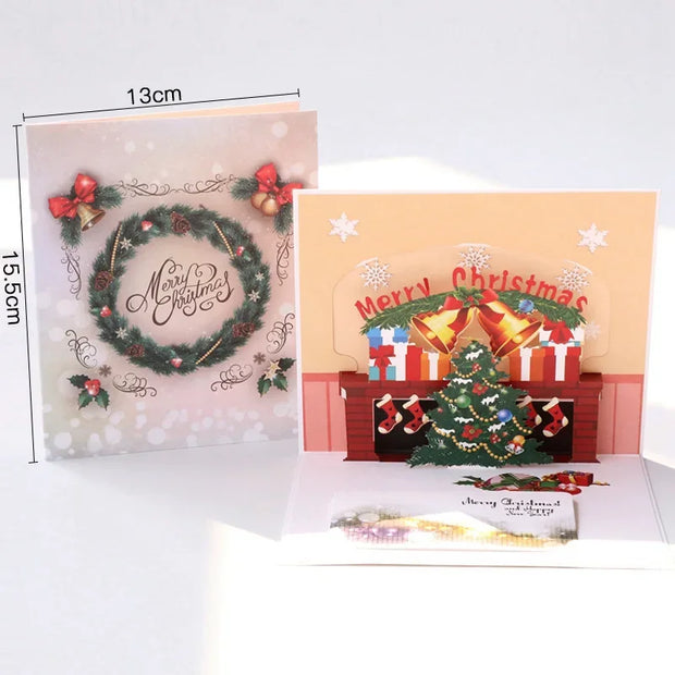 3D Pop UP Santa Cards Marry Christmas Greeting Cards Party Invitations Gifts New Year Greeting Card Anniversary Gifts Postcard