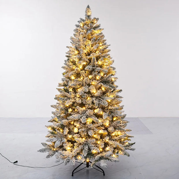 Artificial Christmas Tree PVC Cedar Flocked with LED Lights Christmas Tree 1.2m To 2.7m Christmas Family Atmosphere Decoration