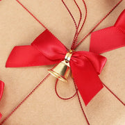 Christmas Ribbon Bows with Bell Decoration Package Gift Small Flower Bowknot for Craft Hairclip Wedding Bow DIY Party Charms