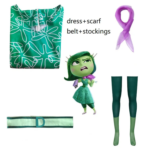 Movie Riley Inside Cosplay Out Costume Disgust Joy Halloween Carnival Cosplay Riley Joy Customized Clothes