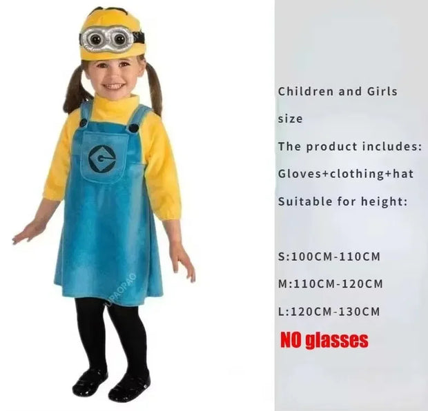 Anime Minions Full Family Cosplay Costume Boy Girl Dress Kids Adult Jumpsuits Masquerade Despicable Me Carnival Party Dress Up
