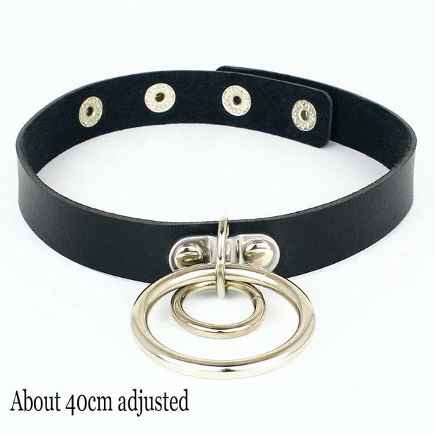 New Sexy Harajuku PU Leather Chain Heart Pendant Necklaces Women Men Punk Neck Gothic Black Pink Choker Necklace Cool Collar