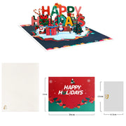 Merry Christmas Cards Christmas Tree Winter Gift Pop-Up Cards Christmas Decoration  Stickers Laser Cut New Year Greeting Cards