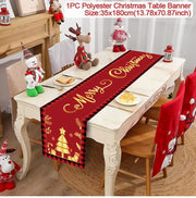 Christmas Table Runner Cloth Merry Christmas Table Decor for Home 2024 Tablecloth Xmas Ornament Navidad Natal New Year Gift 2025