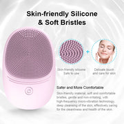 Electric soft silicone facial cleanser, cleansing brush, sonic vibration unloading cleansing brush, deep cleaning facial cleanse
