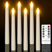 FPOO LED Flameless Taper Candles Tall Tapered Candle Battery Operated Warm White Flickering Flame Led Lights Handheld Home Decor