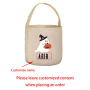 Personalized Trick or Treat Bag Halloween Spooky Ghost Candy Bucket Gift for Kid Cute Boo Basket Funny Party Decoration Supplies