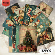 32pcs Christmas star piece 3.94x5.7in Christmas card, message card, vintage postcard, Christmas greeting card