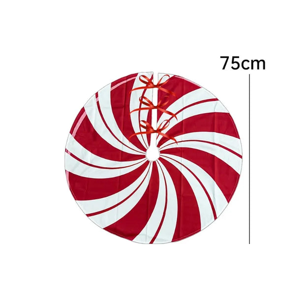 Christmas Tree Skirt Xmas Tree Mat Plush Trees Skirts Flowers Surround Bottom Carpet Base Round Cover Rug New Year Party Decor