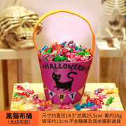 Halloween Theme Candy Bucket Bag Portable Candy Basket Kids Trick or Treat Bucket Halloween Party Decoration Supplies