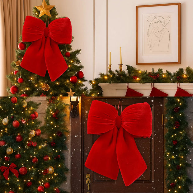 Christmas Tree Bow Decoration Merry Christmas Decoration for Home 2025 Pendant Xmas Ornaments Navidad Natal New Year Gift 2026