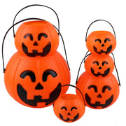 1 Set of 3Pcs Large Medium and Small Portable Pumpkin Buckets for Halloween Ghost Festival Bar Home Decoration Sugar Filling Jar