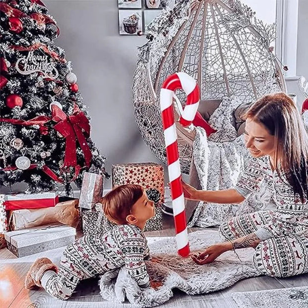 3pcs 35 Inch Inflatable Christmas Candy Cane for Indoor Outdoor Holiday Yard Decorations Festive Xmas Decorations Gift Party Fa