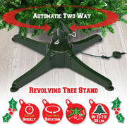Christmas Tree Stand 360° Rotating Artificial Tree Bracket Electric Outlets Adjustable Universal Christmas Tree Metal Base 2023