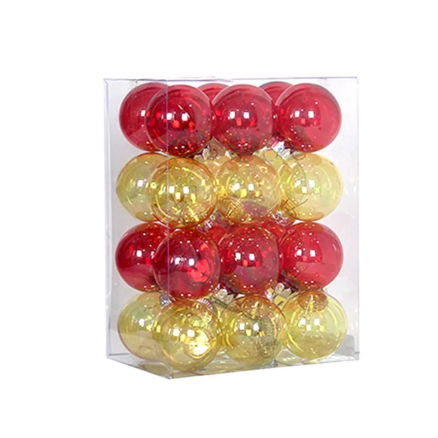 24pcs 6CM Christmas Ball Set Shatterproof Delicate Christmas Tree Decoration Pendant Transparent Waterproof Hanging Ornament