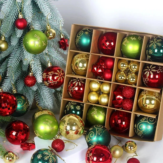 Christmas Tree Decoration 42PCS 6CM Balls Ornaments Set For Xmas Hanging Holiday Home Supplies Christmas Year Party Gifts New