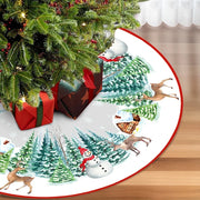 Snowman Reindeer Christmas Tree Skirt Snowflake Xmas Tree Mat Christmas Decorations For Home Winter Holiday New Year Gifts