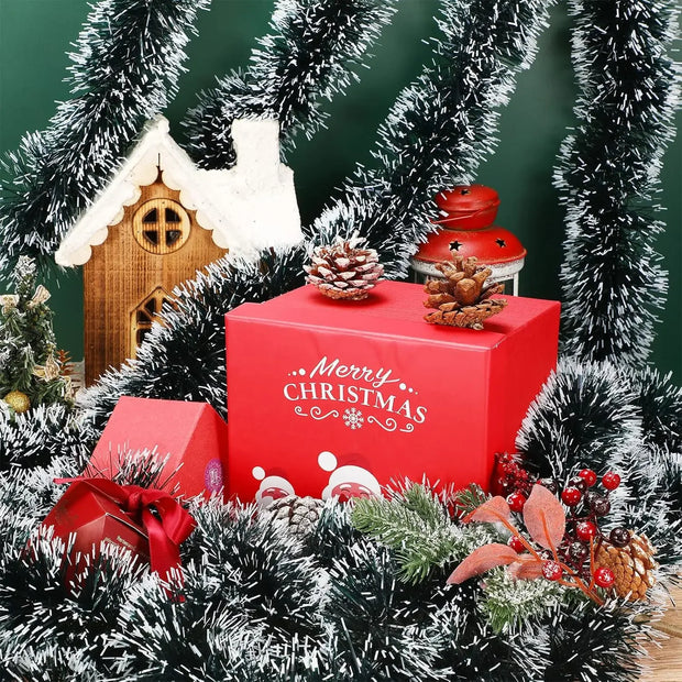 Christmas Tinsel Garland Ribbons Ornaments Xmas Tree Hanging Pendent Ribbon Indoor Stair Fireplace Windows Decoration Wreath