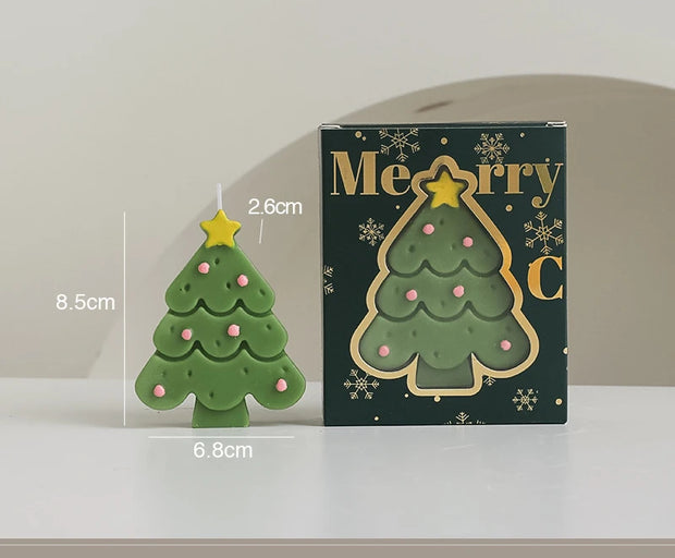 Christmas Tree Aromatherapy Candles Natural Soy Beeswax Blend Long Lasting Holiday Party Home Decor Gift for Christmas Valentine
