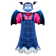 Girls Cosplay Vampirina Princess Dress Kids Charms Dress Up Christmas With Wings Vampire Halloween Costume Child Carnival Party