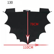 Unisex Halloween Black Bat Wing Cape Cloak Costume With Patch for Kids Child Boys Girls Vampire Dress Up Accessories