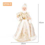 Christmas Tree Decor Sequin Mrs Claus Figurines Home Decoration Christmas Holiday Collection 48CM Standing Grandma Santa Claus
