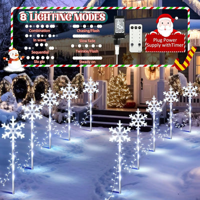 Christmas Snowflake Decorative Lamp Candy Pentagram Lamp Christmas Tree Lamp Christmas Cane Lamp Solar Lawn Lamp