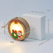 Christmas Wood Luminous Light Pendant Tabletop Decoration Christmas Ornament Holiday Home Wooden Christmas Tree Decoration