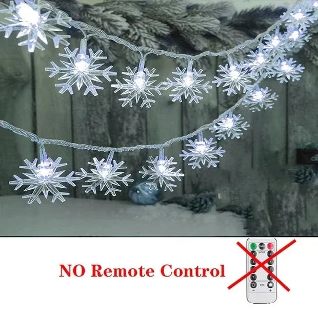 Christmas Tree Decorations 1M-30M LED Garland Holiday Snowflakes String Fairy Lights Ornaments for Home Party Noel Navidad 2026