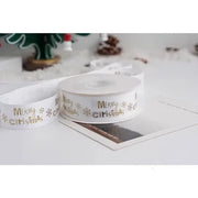 New 10/15/25mm 15 Meters Christmas Ribbon Printed Grosgrain Ribbon Tape For Handmade Design Christmas Decoration Gift Packing