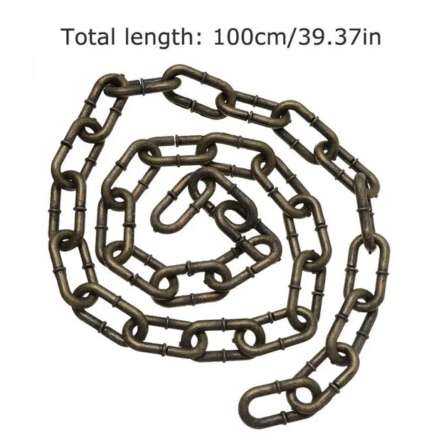 Halloween Simulation Iron Chain Prop Decorative Chain for Halloween Party Men Women Fashion Jewelry Necklace Basic Punk Style