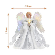 New Christmas Tree Decoration Golden Angel Dolls Tree Top Star LED Glowing Pendant Christmas Tree Top Decoratiostival decoration