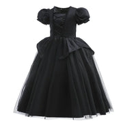 Maleficent Costume for Girls Halloween Witch Cosplay Black Witch Short Sleeve Cute New Horror Dress Accessories Set