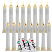 6/12Pc 6.6inch LED Flameless Taper Candles with Remote Flickering CandleSticks Plastic Window Candles for Halloween Christmas