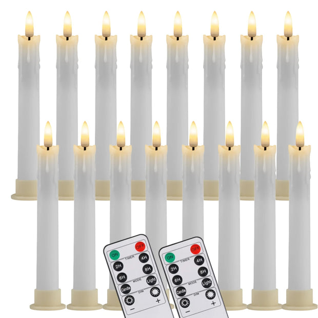 6/12Pc 6.6inch LED Flameless Taper Candles with Remote Flickering CandleSticks Plastic Window Candles for Halloween Christmas