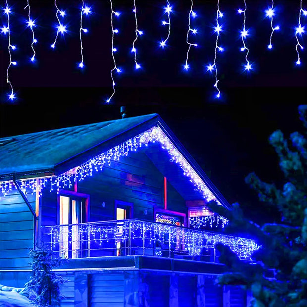 christmas outdoor decoration 4.5m Droop 0.4-0.6m curtain icicle string led lights 220V/110V New year Garden Xmas Wedding Party