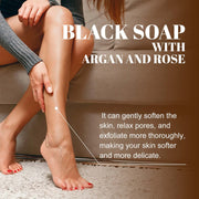 Black Cleansing Soap Deep Exfoliating Moisturizing Soft Skin Darkness Remover Oil Control Reduce Acne Brighten Body Scrub Cream