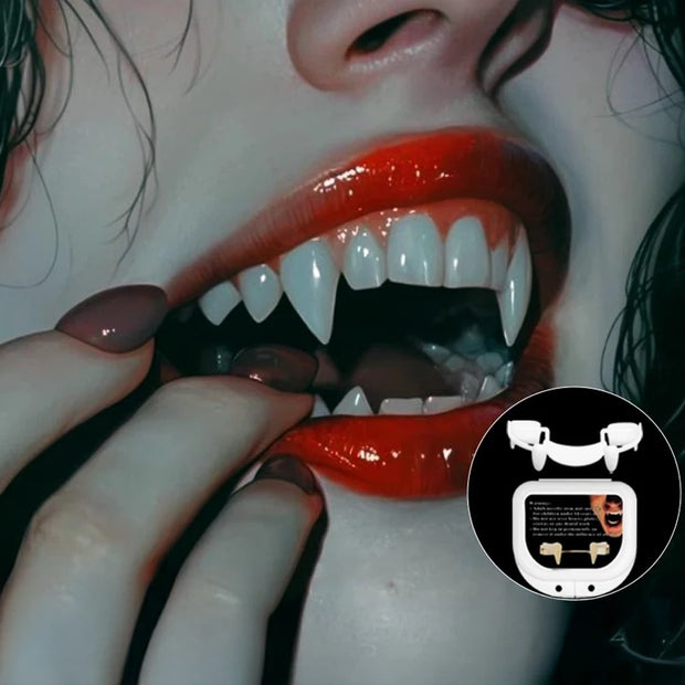 Retractable Vampire Teeth Halloween Dentures Vampire Teeth Horror Halloween Cosplay Party Decoration Reusable Halloween