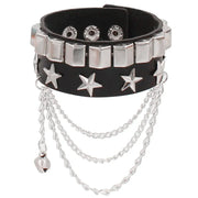 Vintage Leather Bracelets Punk Row Cuspidal Spikes Rivet Stud Wide Cuff PU Leather Punk Gothic Rock Unisex goth accessories