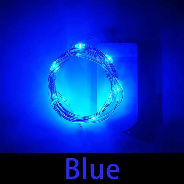 Mini LED String light 2M Silver Wire Fairy Lights for Garland Home Christmas Wedding Party Decoration Powered by CR2032 Battery