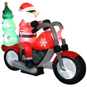 6ft Santa Riding Motorcycle 7 LED Lights Garden Santa Decoration 18W Christmas Garden Atmosphere Inflatable Air Model Decoration