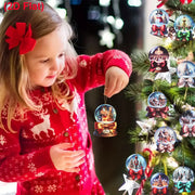 Christmas Snow Scene Wooden Pendants Merry Christmas Decorations for Home 2025 Navidad Natal Xmas Tree Hanging Ornament New Year