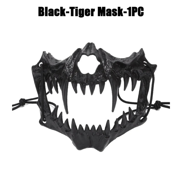 Halloween Skull Party Mask Anime Dragon God Skeleton Half Face Masks Bone Skull Animals Mask Cosplay Dance Prom Costume Props