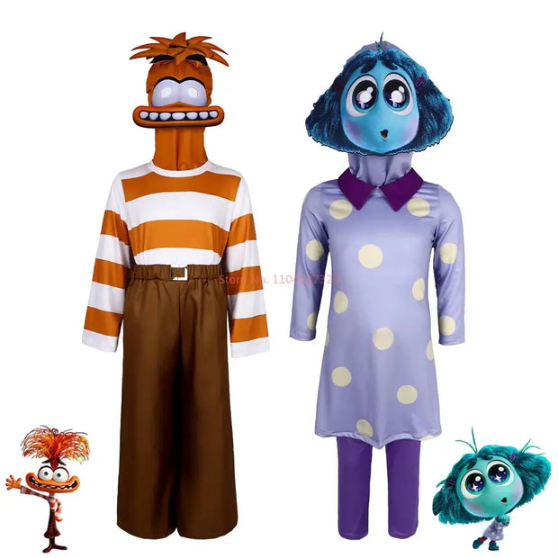 Inside Out 2 Disgust Joy Cosplay Costume Women Dress Uniform Suit Halloween Carnival Party Role Play Full Set For Adult Kids Cos