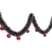 Christmas Garland Decorations 6.5FT Green Christmas Hanging Garland Red Bows Balls Ornaments Xmas Tree Home Party Decor New Year